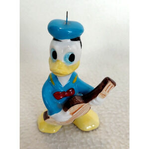 Disney Donald Duck Ceramic Figurine Christmas Tree 3" Ornament Holiday Guitar